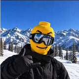 Funny Knit Ski Mask Food Print Balaclava Yellow Man Funny Design Windproof Stretch Outdoor Cycling Skiing Snowboard Face Cover