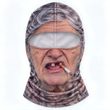 3D Print Old Man Balaclava Full Coverage Breathable Eye Hole Winter Mask Cover Stretch White Mustache Headwear Unisex Face Mask