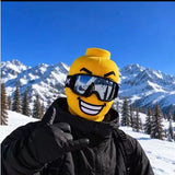 Funny Knit Ski Mask Food Print Balaclava Yellow Man Funny Design Windproof Stretch Outdoor Cycling Skiing Snowboard Face Cover
