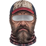 3D Print Old Man Balaclava Full Coverage Breathable Eye Hole Winter Mask Cover Stretch White Mustache Headwear Unisex Face Mask