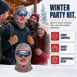 3D Print Old Man Balaclava Full Coverage Breathable Eye Hole Winter Mask Cover Stretch White Mustache Headwear Unisex Face Mask