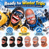 3D Print Old Man Balaclava Full Coverage Breathable Eye Hole Winter Mask Cover Stretch White Mustache Headwear Unisex Face Mask