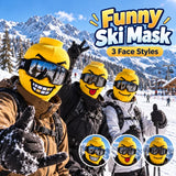 Funny Knit Ski Mask Food Print Balaclava Yellow Man Funny Design Windproof Stretch Outdoor Cycling Skiing Snowboard Face Cover