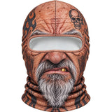 3D Print Old Man Balaclava Full Coverage Breathable Eye Hole Winter Mask Cover Stretch White Mustache Headwear Unisex Face Mask